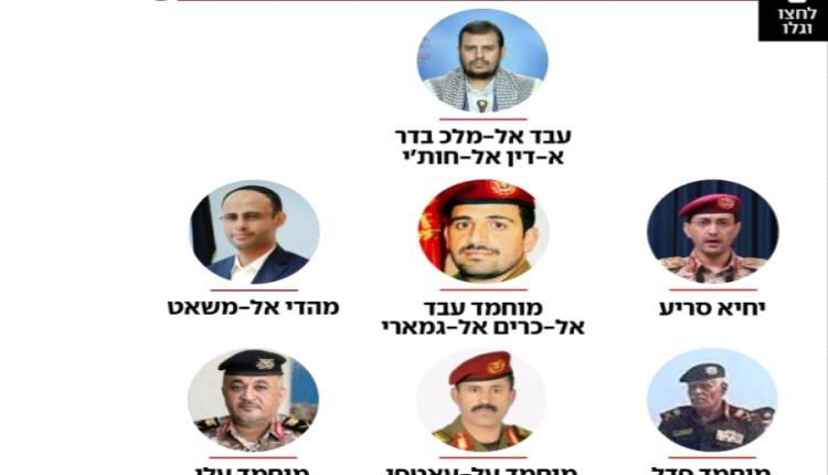 عبد الملك الحوثي والمشاط يتصدران قائمة من 13 قيادي مستهدفين بالاغتيال الإسرائيلي.. اسماء 