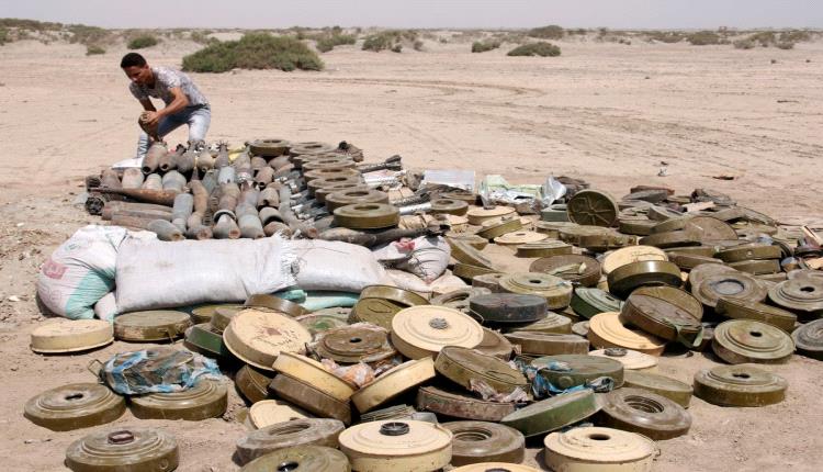 مسام يعلن نزع أكثر من 900 لغم حوثي بأول أسبوع بمايو
