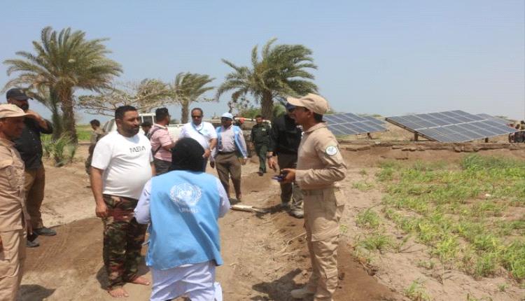بعثة الأمم المتحدة تتطلع على آثار القصف الصاروخي الحوثي بحق أعيانا مدنية في الخوخة
