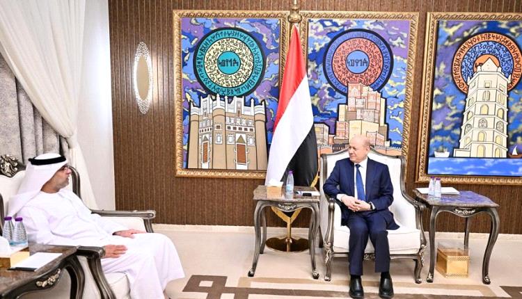 الدعم الاقليمي والدولي المطلوب لتحسين الاوضاع المعيشية في لقاء العليمي بالسفير الإماراتي لليمن