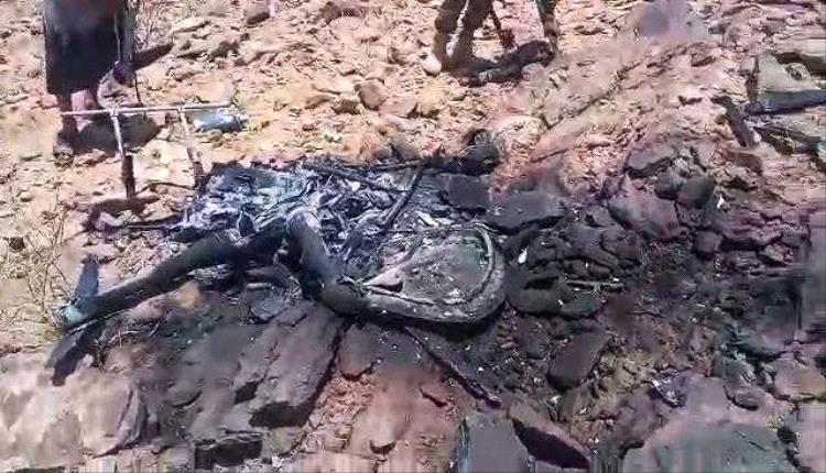 دفاع شبوة تسقط طائرة مسيرة حوثية إيرانية الصنع في أجواء المحافظة