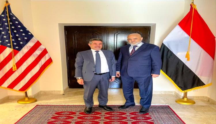 شمسان يبحث مع السفير الأمريكي استئناف دعم المشاريع التنموية في تعز