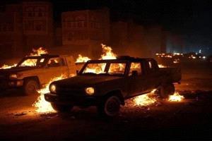 مقتل مسؤول الأمن بدار الرئاسة في صنعاء وتفحم جثته بغارة أمريكية استهدفت 3 قيادات بسيارة