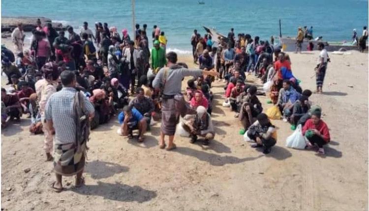 أكثر من 100 مهاجر أفريقي يصلون سواحل شبوة بعد مأساة غرق أبين