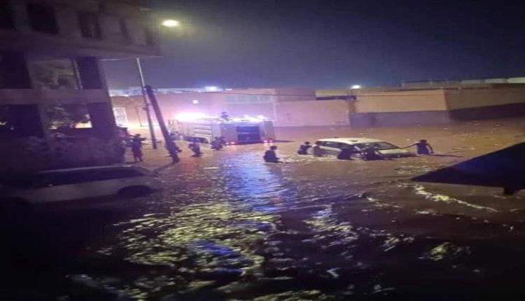 هطول أمطار غزيرة على عدن