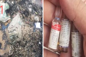 فضيحة مدوّية في تعز: أدوية منتهية تُرمى وتُحرق في مجاري السيول وسط غضب شعبي عارم