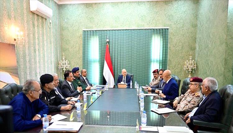 تفاصيل اجتماع هام لرئيس مجلس القيادة  باللجنة الأمنية العليا بحضور رئيس الوزراء