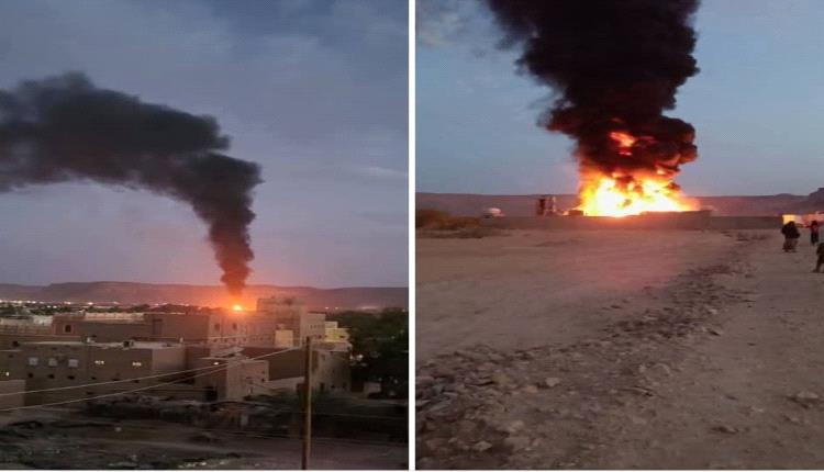 حريق كبير يلتهم مصفاة نفط بدائية في القطن.. وإصابة عامل بحالة خطرة