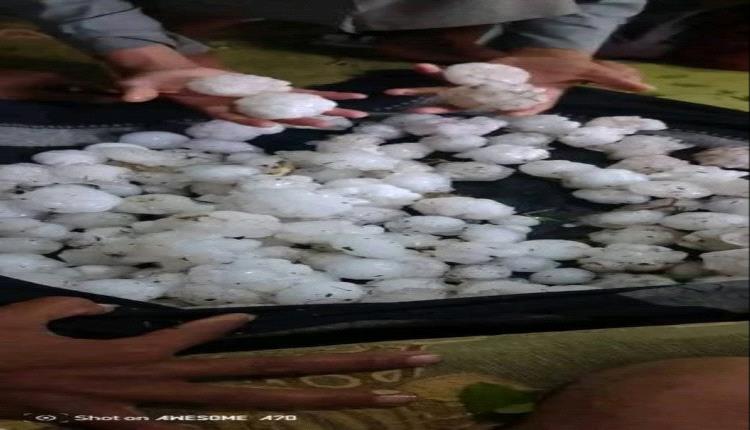 عاصفة "البرد القاتل" تضرب شمال صنعاء: حبات بحجم كف اليد تُرعب السكان
