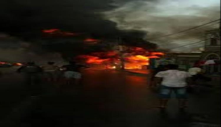 حريق يلتهم سيارة في إب .. والسبب برد قارس