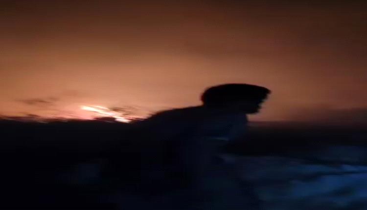 حريق يلتهم مزرعة موز في أبين