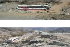 خط البيضاء – مأرب.. انقلاب باص نقل جماعي وهذا مصير أكثر من 30 راكب