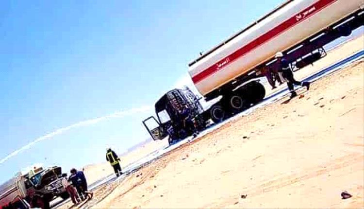 ضبط قاطرة محمّلة بـ31 ألف لتر من النفط الخام بعد نهبه من أنبوب نفطي في شبوة