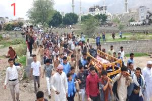 تشييع حاشد لجثمان طفل اغتاله الحوثيون أثناء عودته من المدرسة في تعز