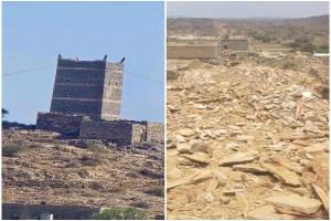الحوثيون يفجرون أحد أشهر المعالم التاريخية في البيضاء