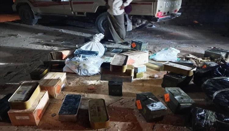 درع الوطن تضبط أسلحة وذخائر بمدخل مدينة الغيضة