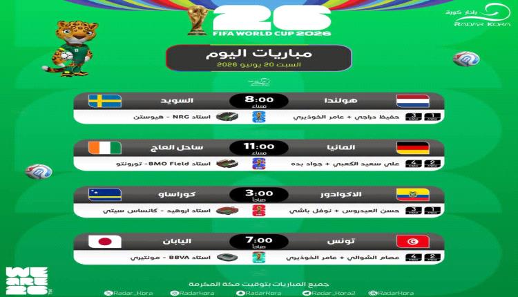 تونس وهولندا وألمانيا.. جدول مباريات اليوم وغدا في كأس العالم والقنوات الناقلة
