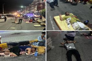 أبناء عدن يخرجون بالفرشان ويحولون الشوارع إلى غرف نوم مفتوحة احتجاجاً على انهيار الكهرباء