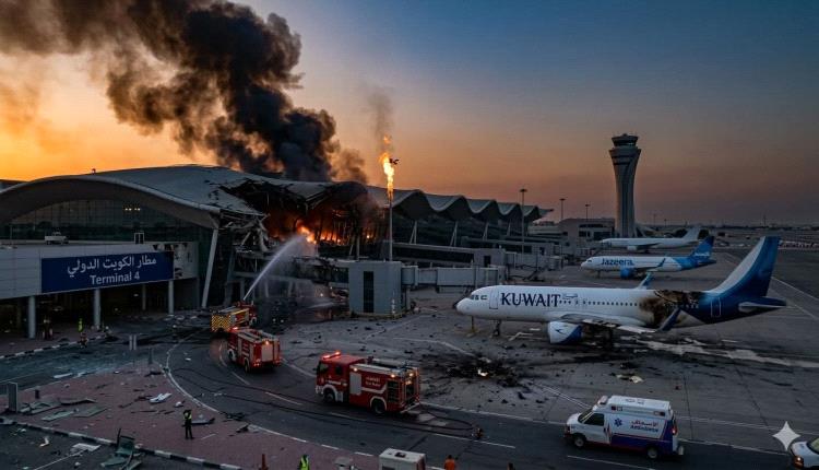 مسيرات إيرانية تستهدف مطار الكويت الدولي 