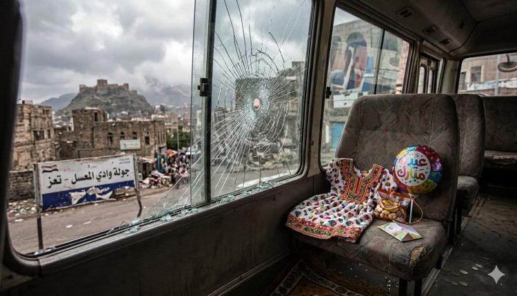 رصاصة فوضى إخوان تعز.. طفلة تصارع الموت في خامس العيد