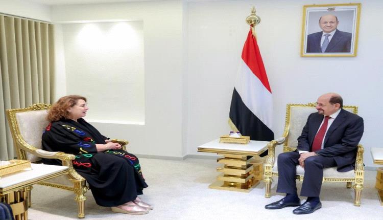 شائع يلتقي ممثلة برنامج الأمم المتحدة عقب انتهاء عملها في اليمن 