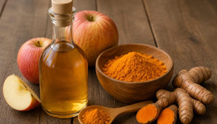 مزيج الكركم وخل التفاح.. ماذا يحدث لجسمك عند تناولهما معًا؟