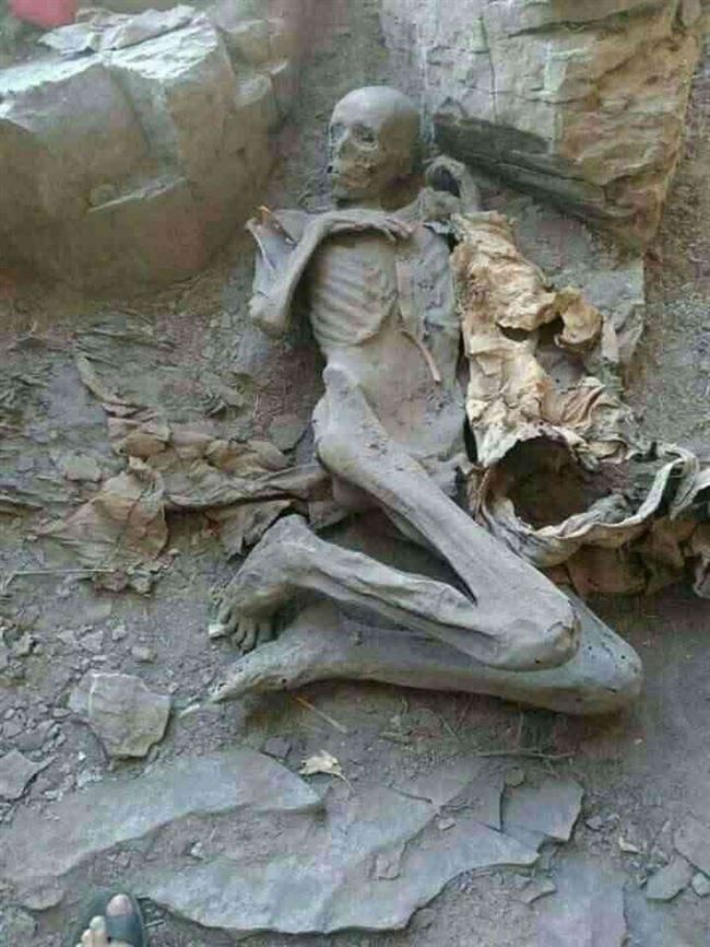 العثور على موميا محنطة لملك حميري في إب