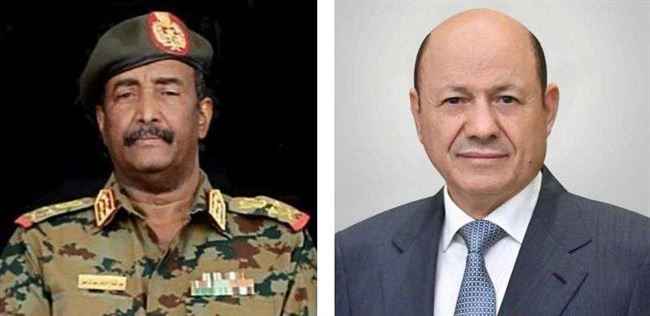 تفاصيل اتصال بين رئيسي اليمن والسودان .. والبرهان يعلن موقف الخرطوم