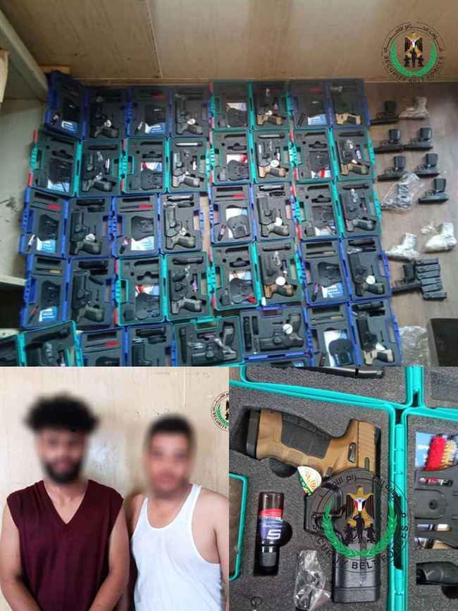 شاهد.. ضبط شحنة مسدسات كلوك كبيرة في مدخل المدينة الخضراء