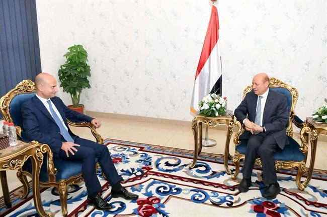 الرئيس العليمي يلتقي السفير الفرنسي .. ويزف بشرى سارة للمواطنين