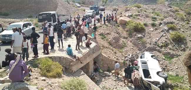 9 ضحايا حادث مروري مروع نتيجة حصار الحوثي ووعود البرنامج السعودي الكاذبة