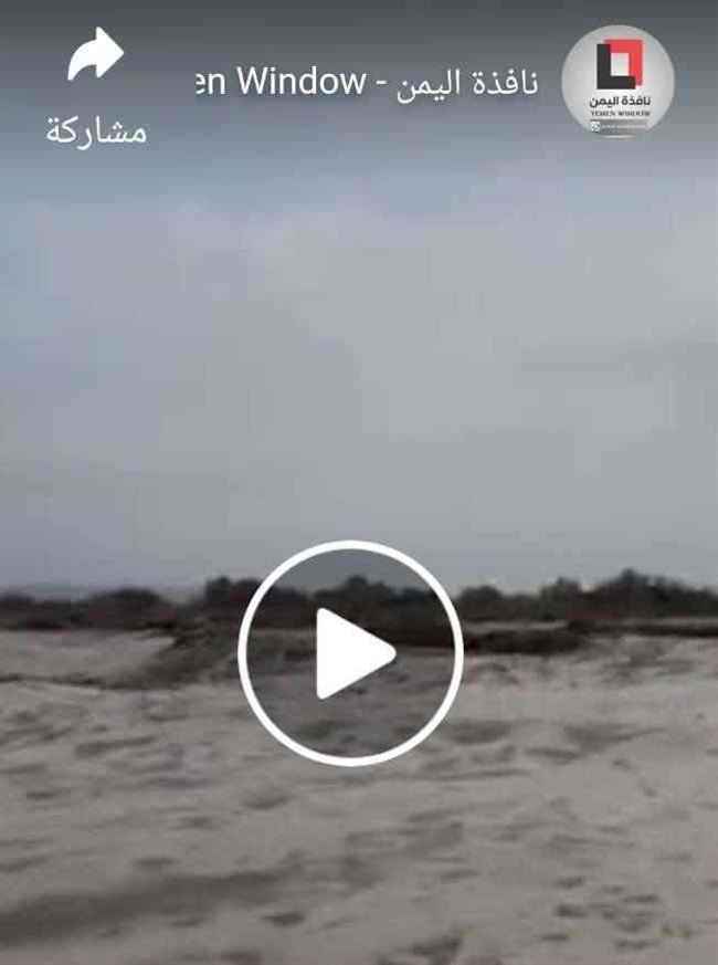 بالفيديو.. سيول كبيرة ومخيفة في حيس جرفت كل شي