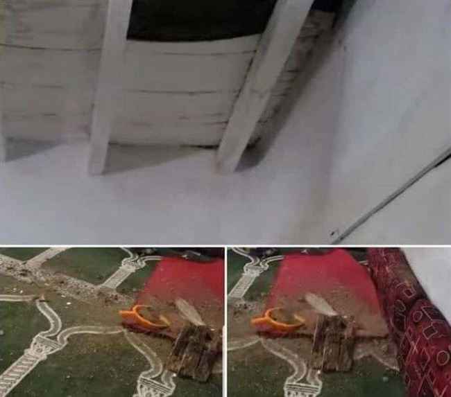 انهيار جزء من سطح الجامع الكبير بإب