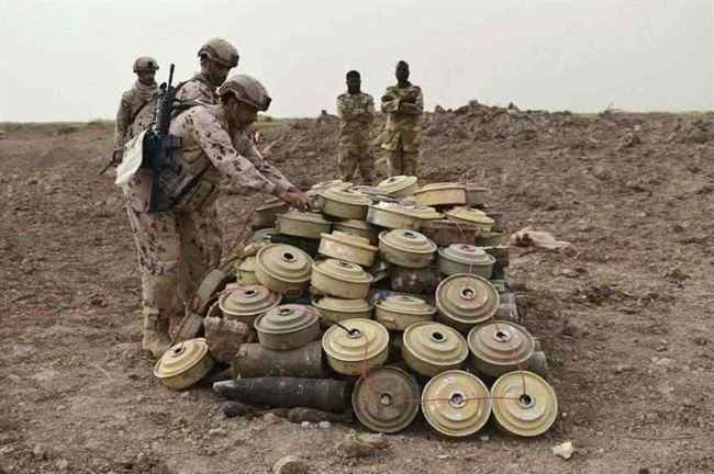 قرابة ألف لغم حوثي انتزعه مسام خلال اسبوع