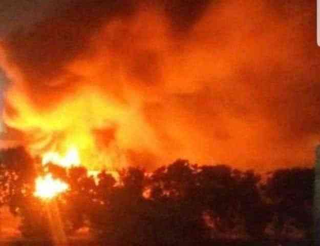 انفجار عنيف  يهز مدينة الحزم نتيجة فشل جماعة الحوثي بإطلاق صاروخ باليستي