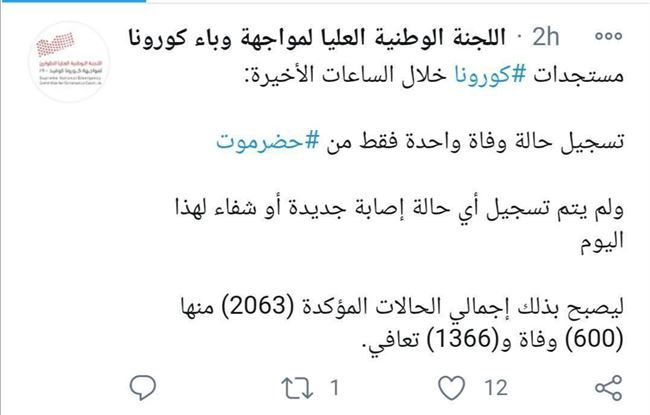 تسجيل حالة وفاة جديدة بفيروس كورونا في اليمن