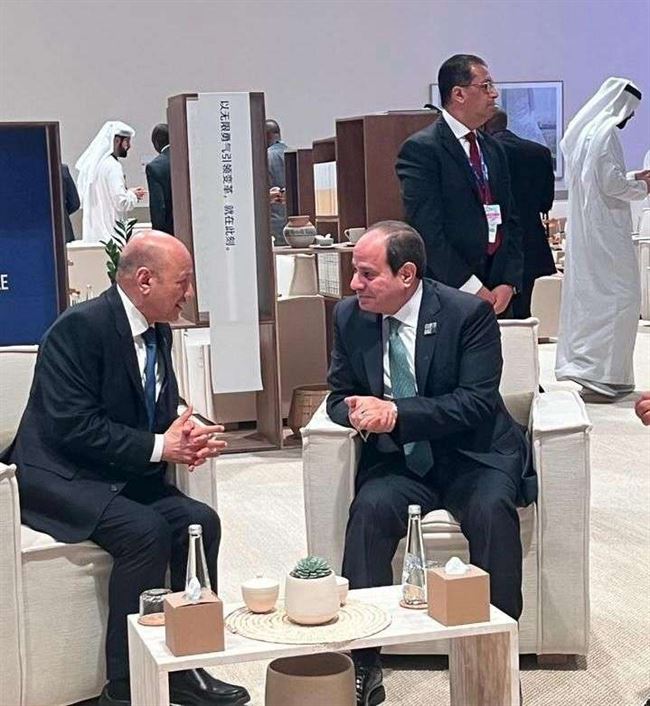 العليمي يجري لقاءات مع الرئيس المصري والفرنسي والعراقي والليبي