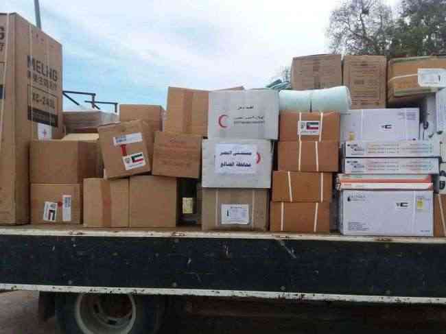 الإمداد الدوائي يرفد مستشفيات الضالع وشبوة بشحنة أدوية ومستلزمات طبية