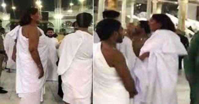 شاهد بالفيديو .. ما حقيقة ارتداء سيدة ملابس إحرام الرجال في الكعبة!