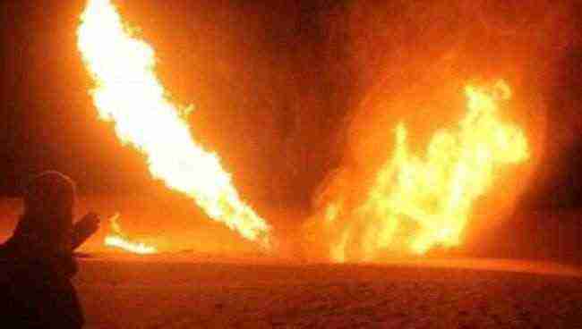 مجهولون يفجرون أنبوبا نفطيا بالقطاع النفطي الرابع بشبوة
